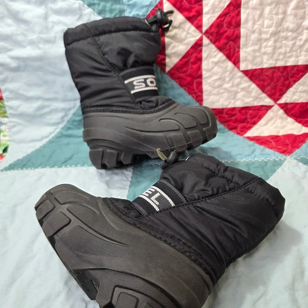 Sorel Kids Snow Commander Black‎ Winter Boots NV1799-011 Size 6
